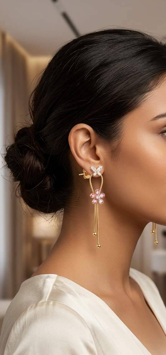 Butterfly Bloom Dangles -Pink