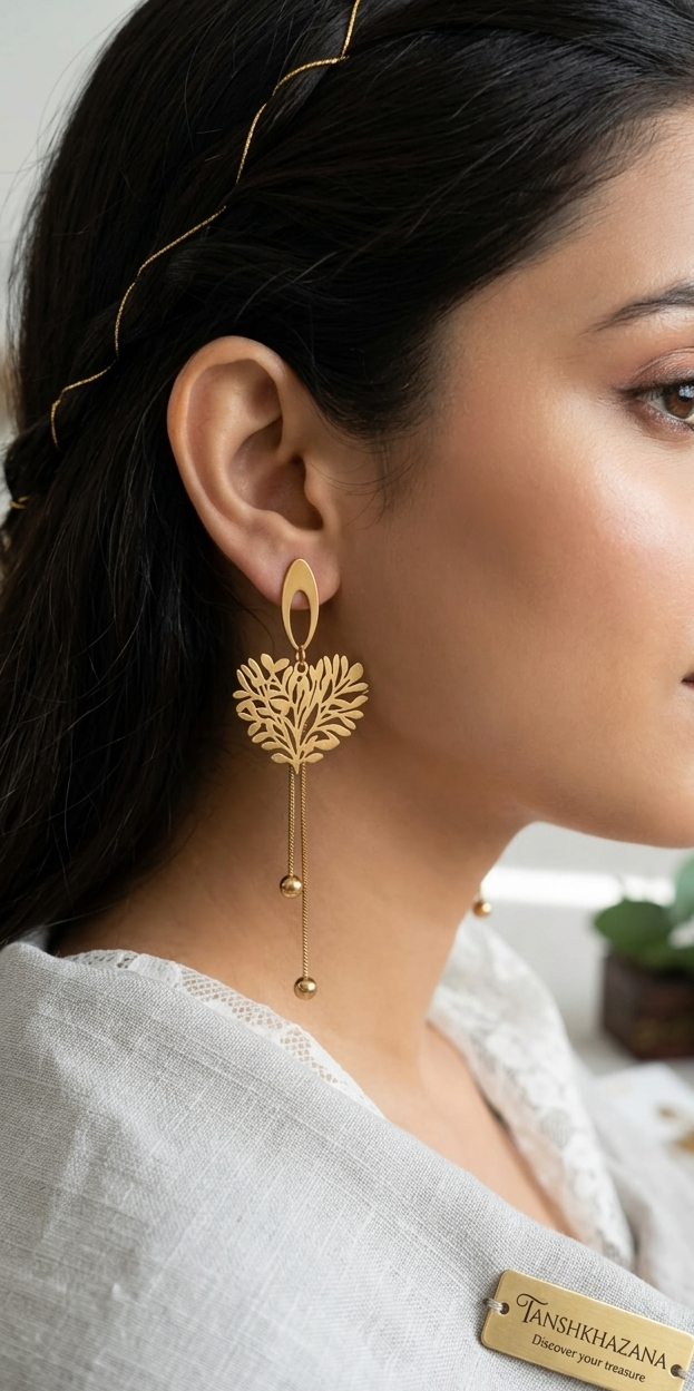 The Lyric Leaf Danglers