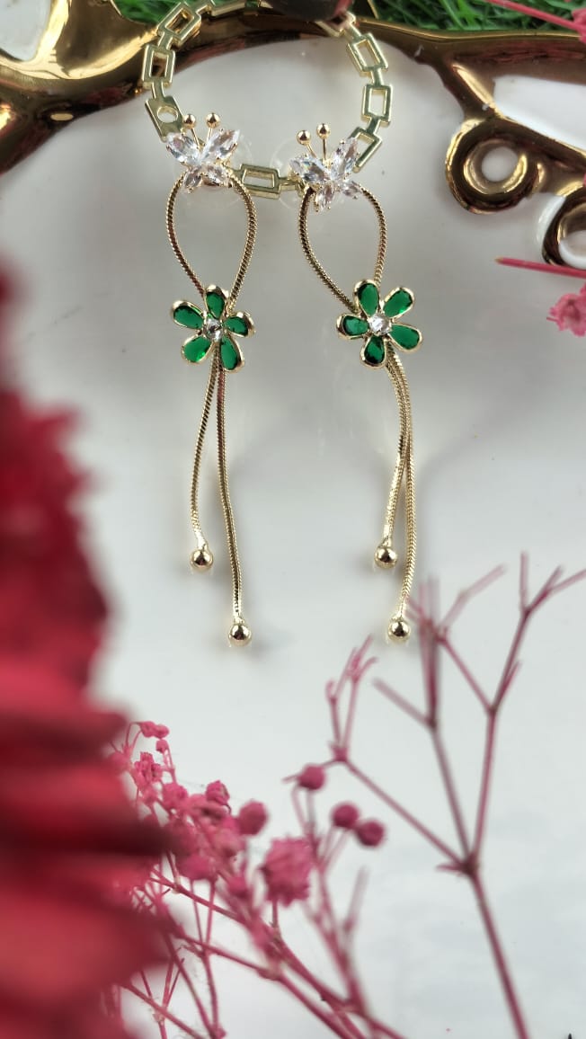 Butterfly Bloom Dangles -Green