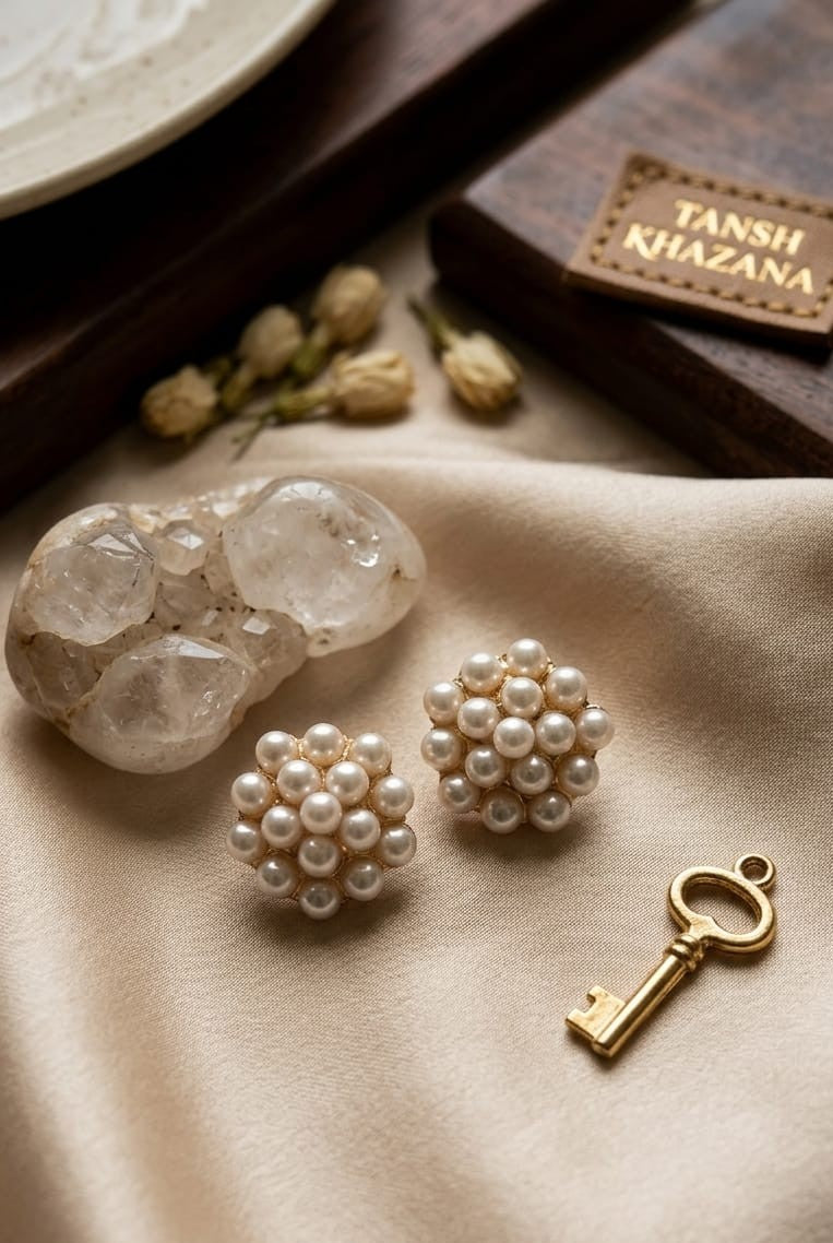 Antique Rose Pearl Studs