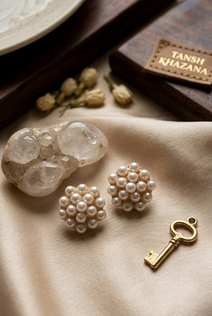 Antique Rose Pearl Studs