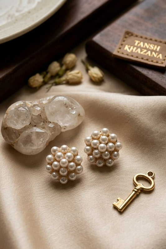 Antique Rose Pearl Studs