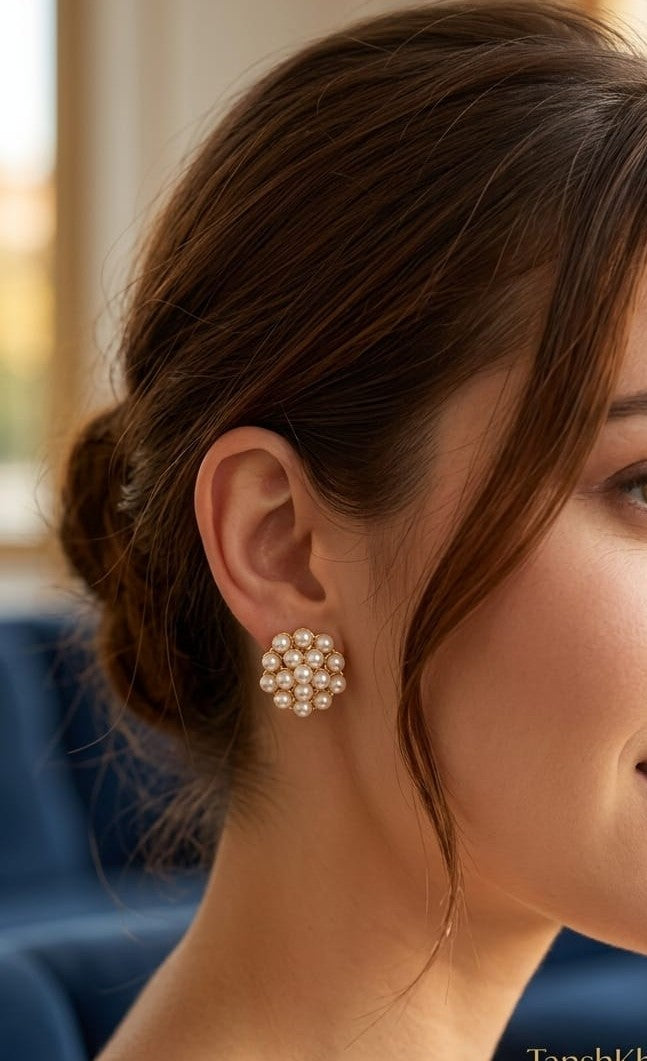 Antique Rose Pearl Studs