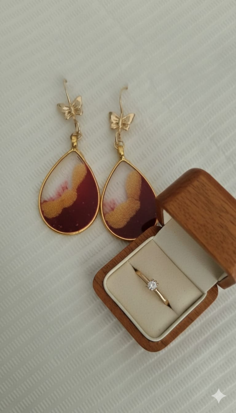 Butterfly Burgandy Teardrops