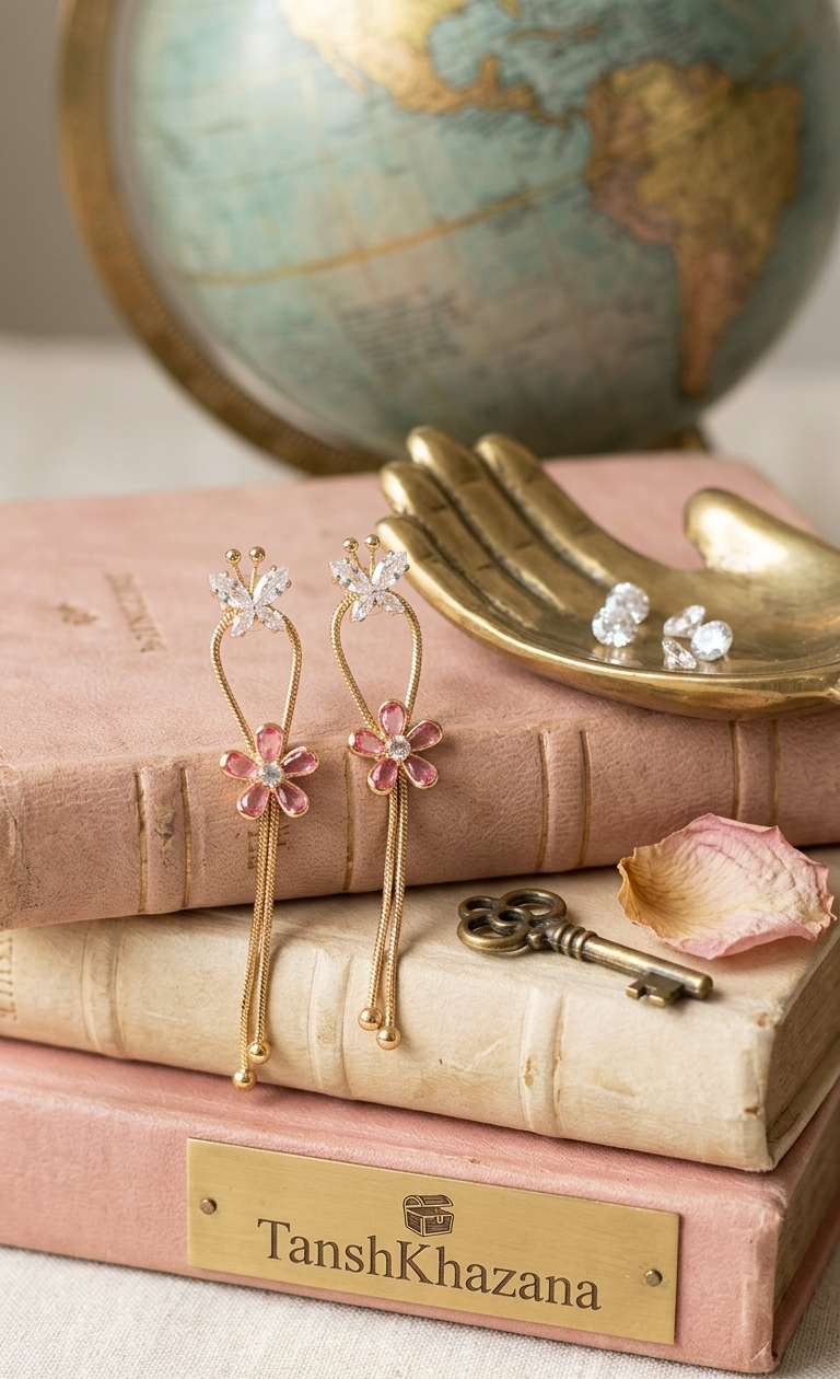Butterfly Bloom Dangles -Pink