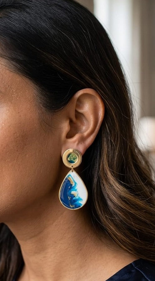 Coastal Marble Earrings