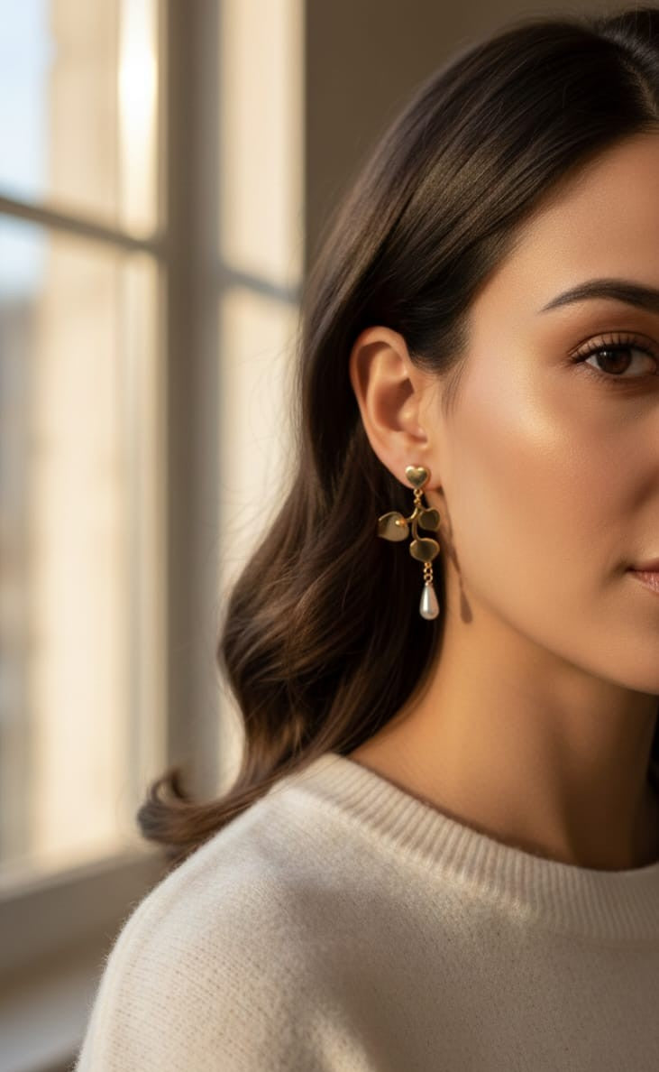 Heritage Heart Leaf Pearl Drops
