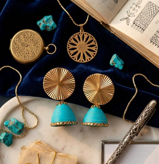 Wheel Stud quilling Jhumkas