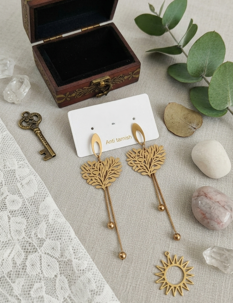 The Lyric Leaf Danglers