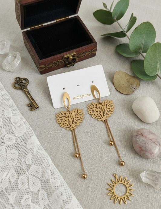 The Lyric Leaf Danglers