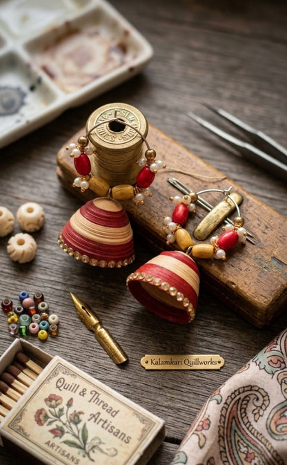 Maroon Hoop Jhumka