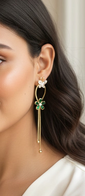 Butterfly Bloom Dangles -Green