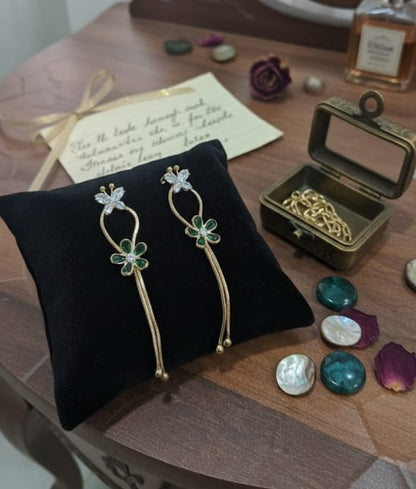 Butterfly Bloom Dangles -Green