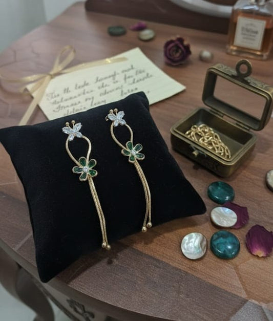 Butterfly Bloom Dangles -Green