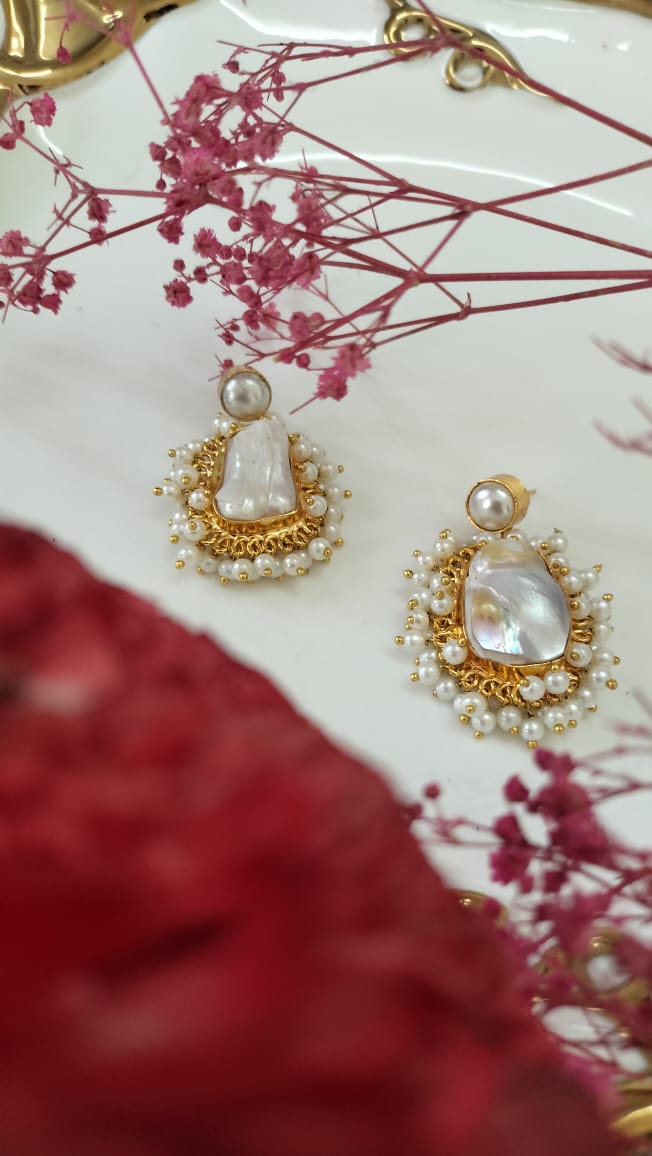 Celestial pearl bloom dangles